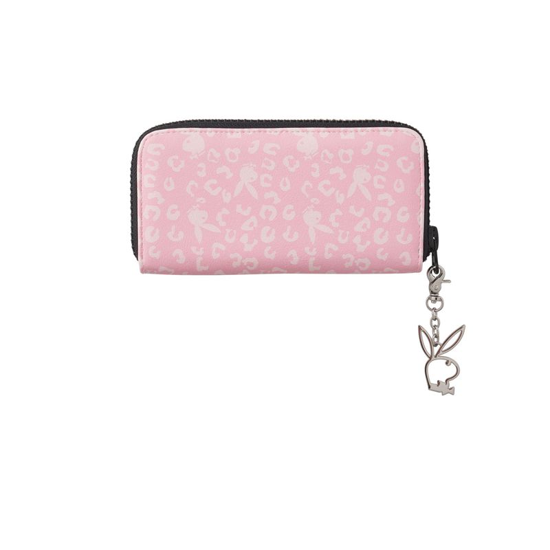 Playboy Pink Cheetah Zip Wallet Women's Handbag Pink | 504927QTB