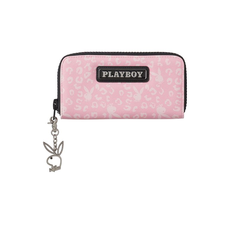 Playboy Pink Cheetah Zip Wallet Women\'s Handbag Pink | 504927QTB