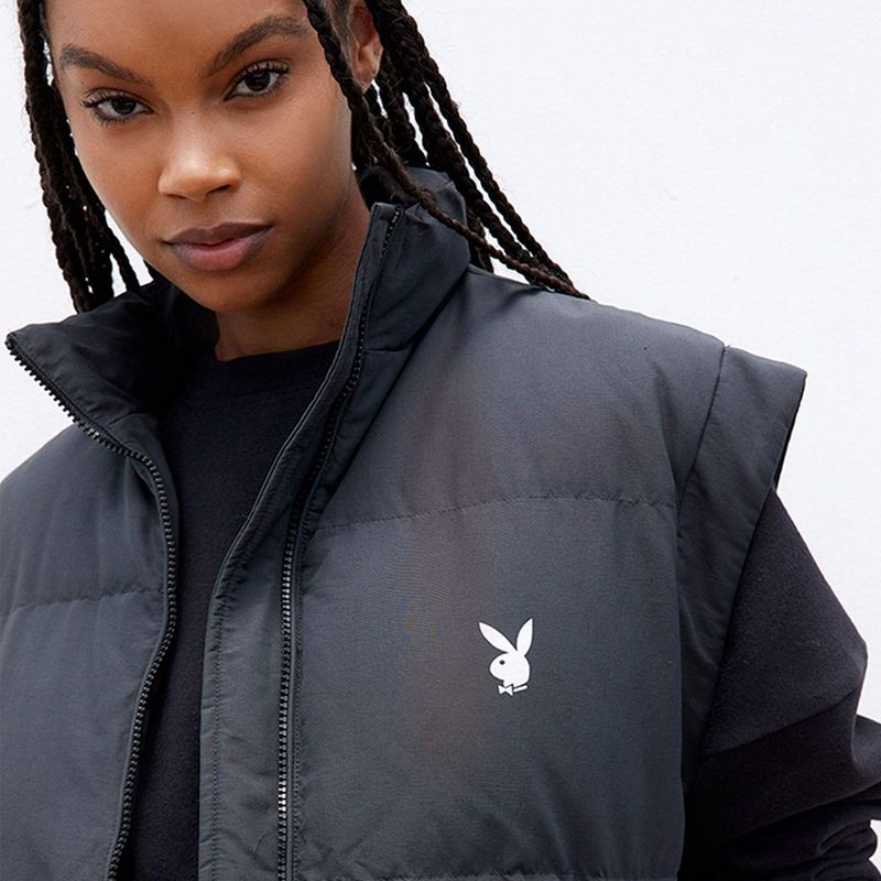 Playboy Puffer Vest Women's Jackets Black | 973486DKG