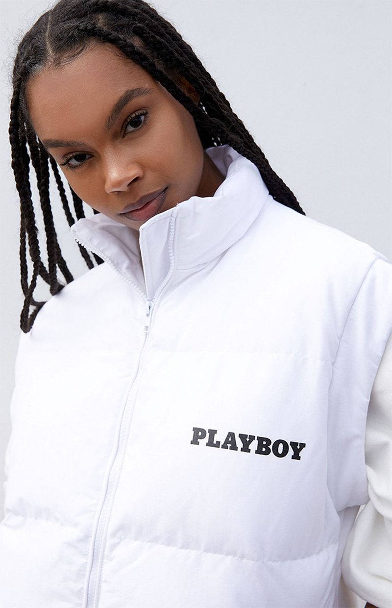 Playboy Puffer Vest Women's Jackets Black | 973486DKG