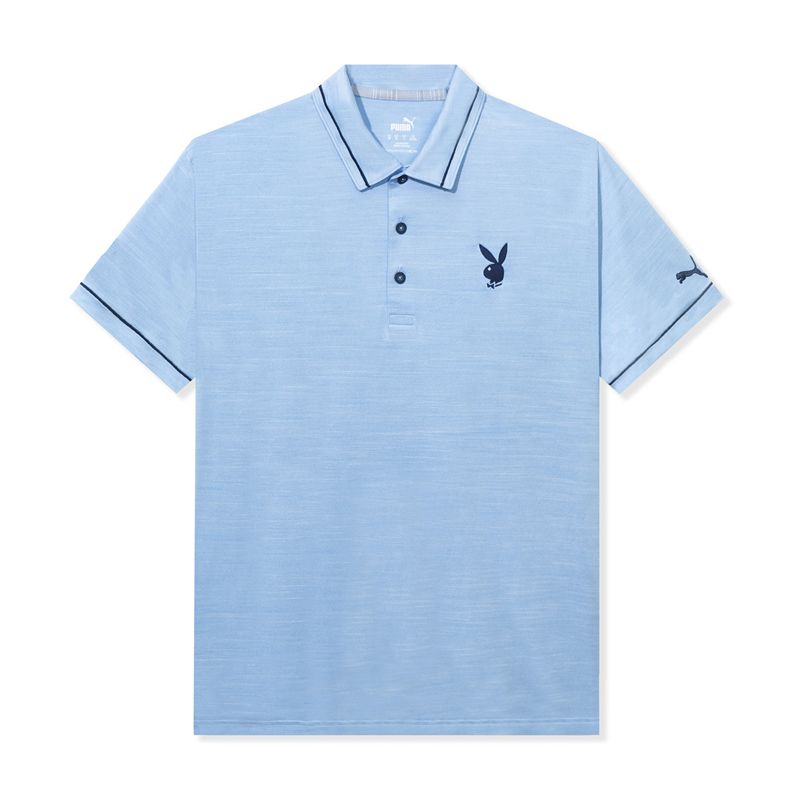 Playboy Puma Golf Monarch Performance Polo Men's Shirts Blue | 714829UNE