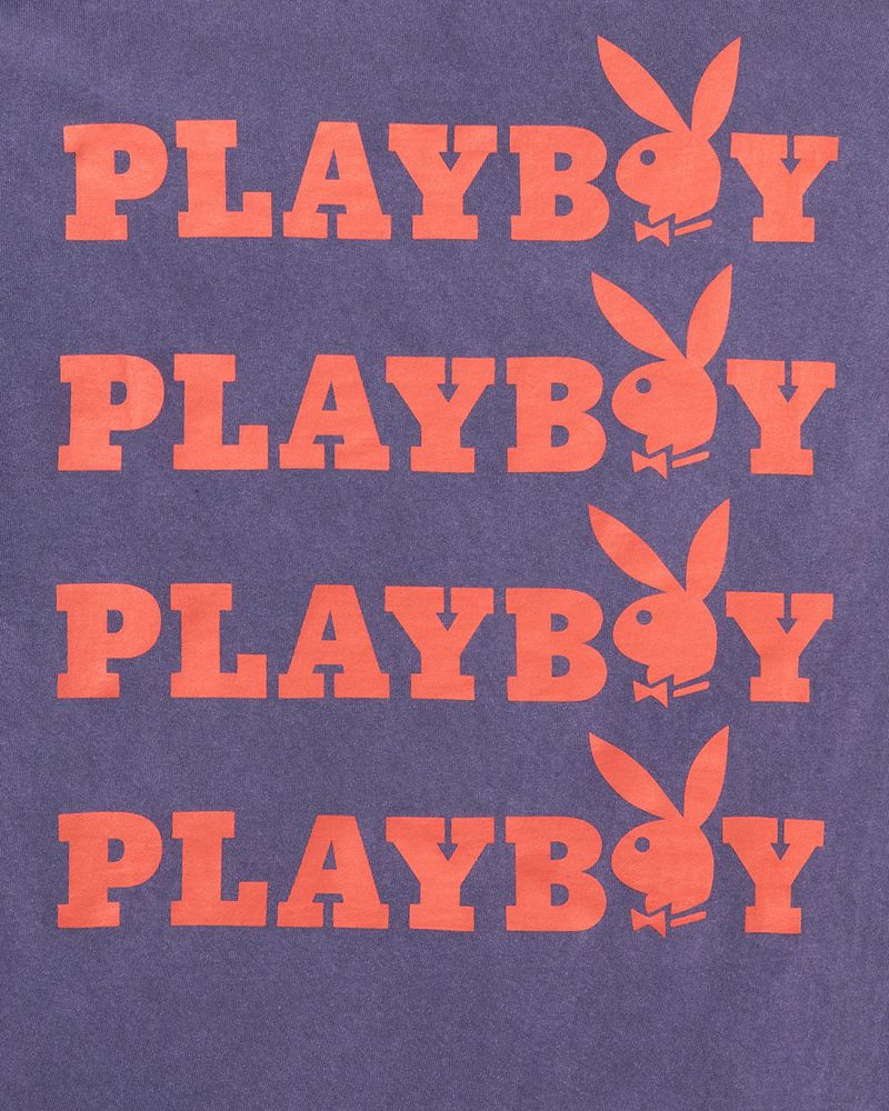 Playboy Purple Graphic Men's Shirts Purple | 758436VPK