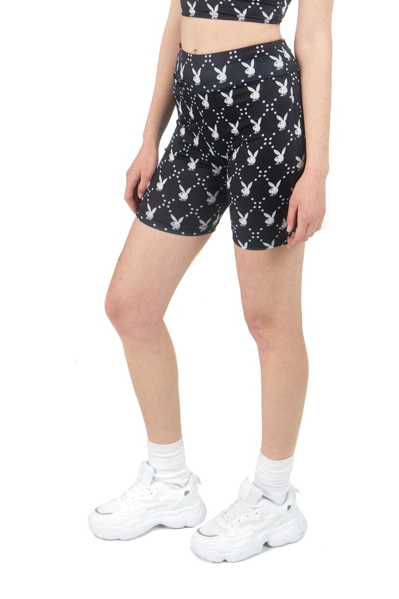 Playboy Rabbit Head Biking Women's Shorts Black | 035619XML