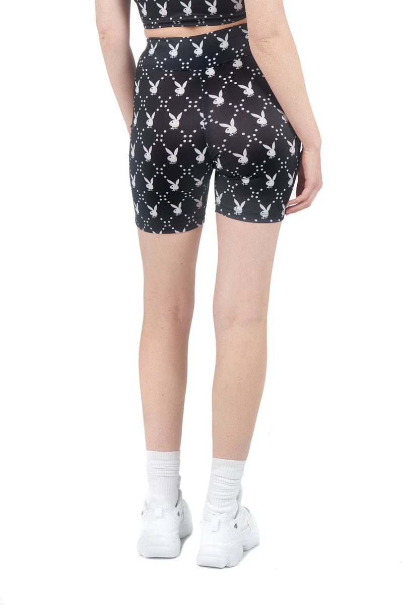 Playboy Rabbit Head Biking Women's Shorts Black | 035619XML