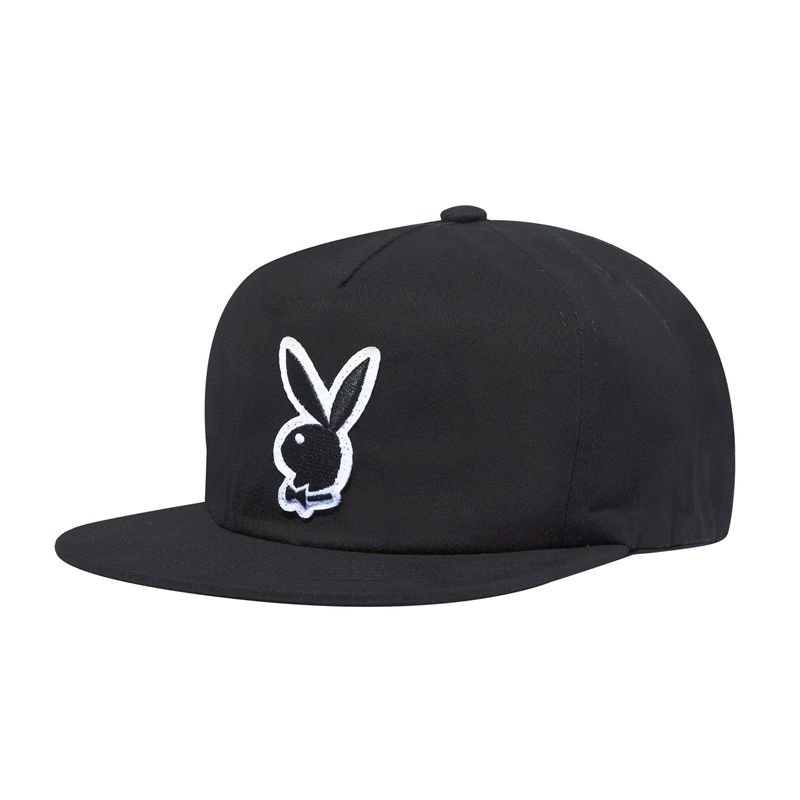 Playboy Rabbit Head Boucle Patch Field Men's Hats Black | 126380MNJ