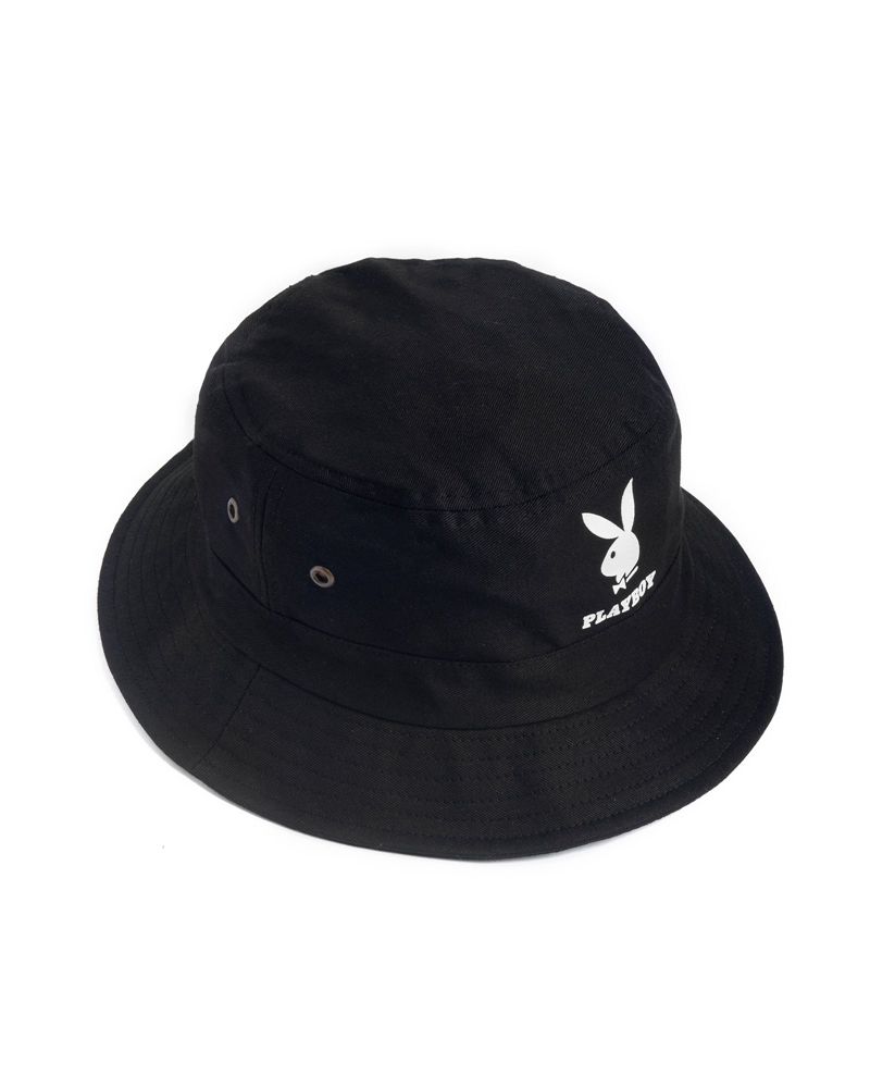 Playboy Rabbit Head Bucket Men's Hats Black | 375126OWA