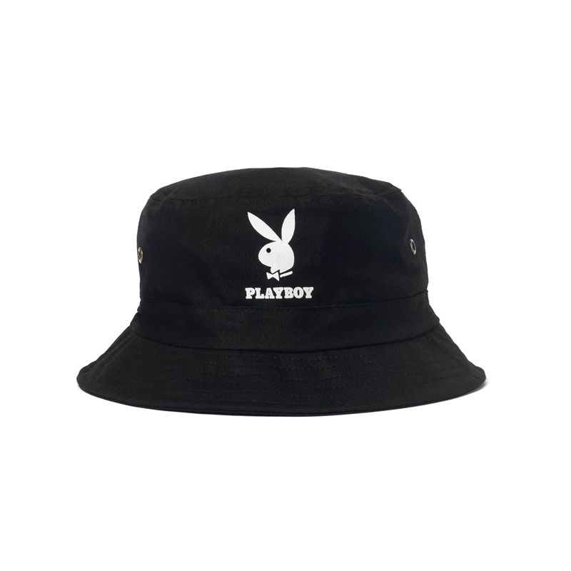 Playboy Rabbit Head Bucket Men\'s Hats Black | 375126OWA