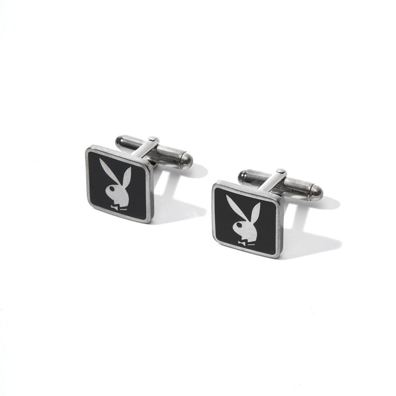 Playboy Rabbit Head Cufflinks Men's Jewelry Silver | 509827WAK