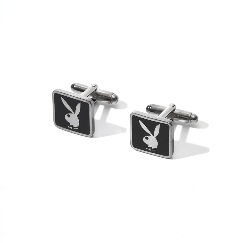 Playboy Rabbit Head Cufflinks Men\'s Jewelry Silver | 509827WAK