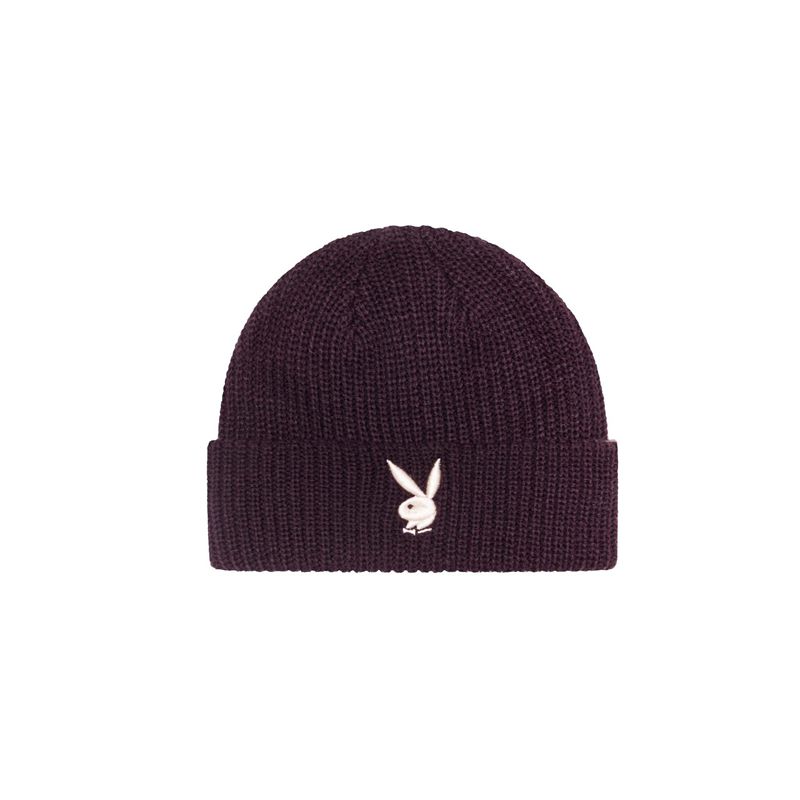 Playboy Rabbit Head Knit Beanie Women's Hats Black White | 719342FOL