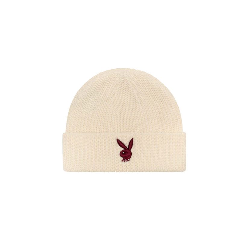 Playboy Rabbit Head Knit Beanie Women's Hats Black White | 719342FOL