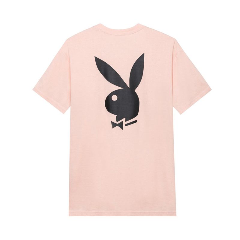 Playboy Rabbit Head Logo Men's Shirts Pink | 983540IRT