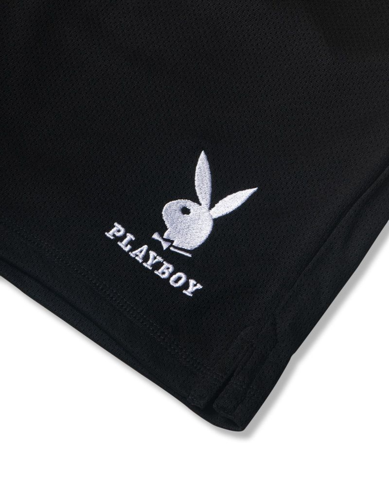 Playboy Rabbit Head Mesh Men's Shorts Black | 517480LTU