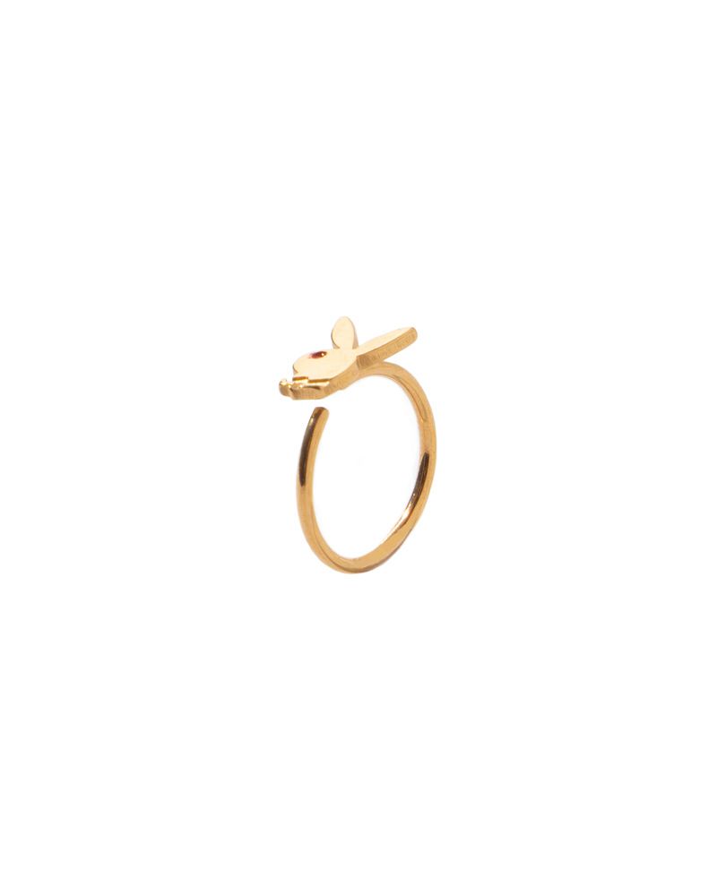 Playboy Rabbit Head Nose Ring Men's Jewelry Gold | 687352INL