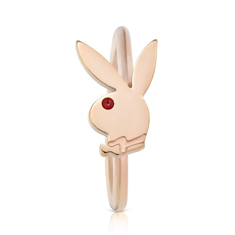 Playboy Rabbit Head Nose Ring Men's Jewelry Gold | 687352INL