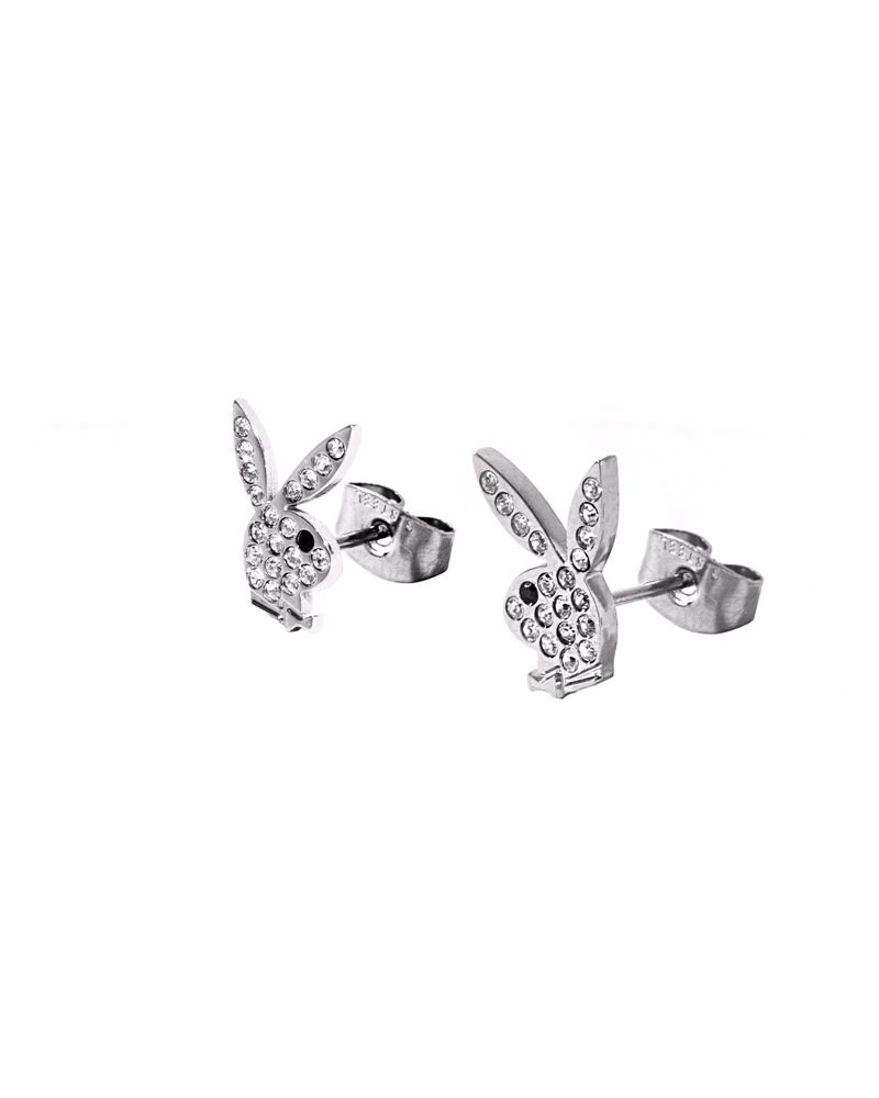 Playboy Rabbit Head Pave Stud Earrings Women's Jewelry Gold | 437280UPK