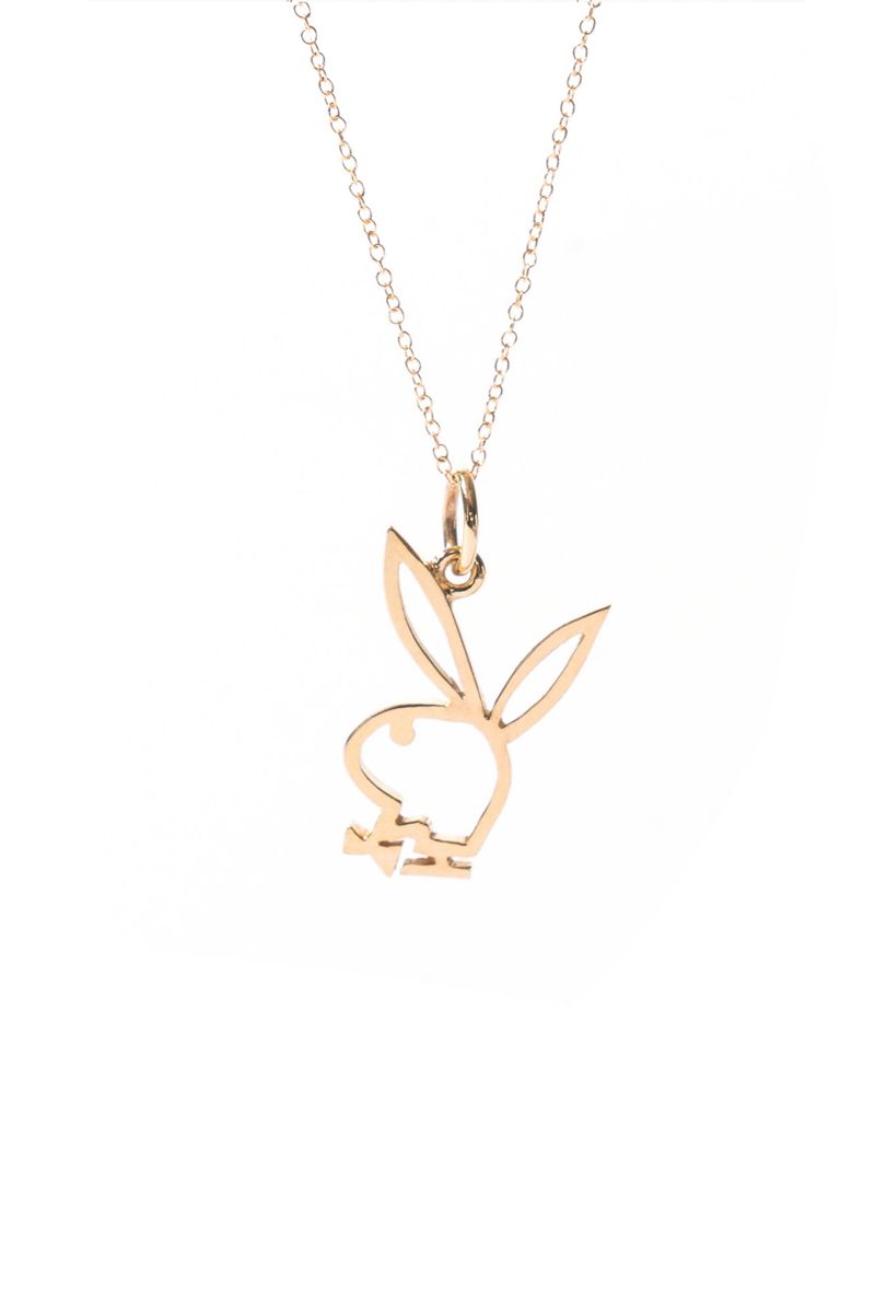 Playboy Rabbit Head Playmate Necklace Women\'s Jewelry Silver | 871306VYJ