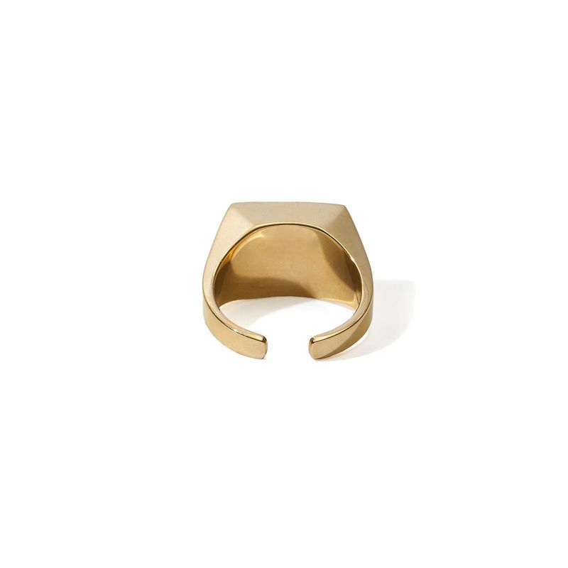 Playboy Rabbit Head Signet Member's Ring Men's Jewelry Gold | 317598GKJ