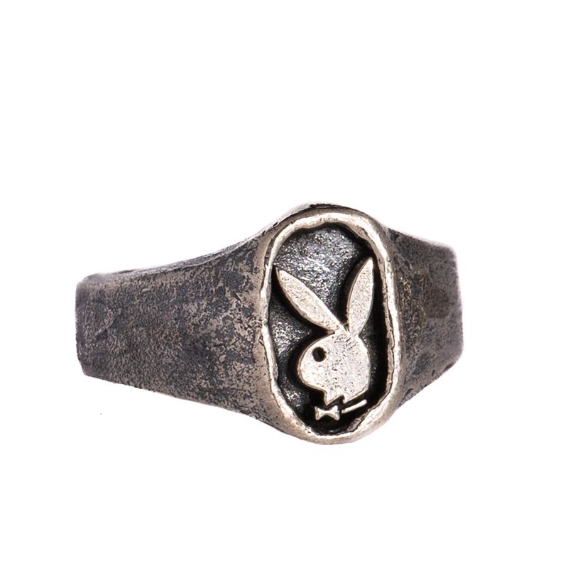 Playboy Rabbit Head Signet Ring Men's Jewelry Mixed metal | 763952CJT