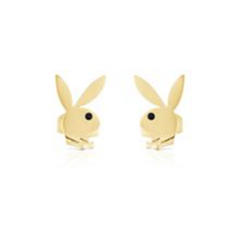 Playboy Rabbit Head Stud Earrings Men's Jewelry Silver | 248053PUL