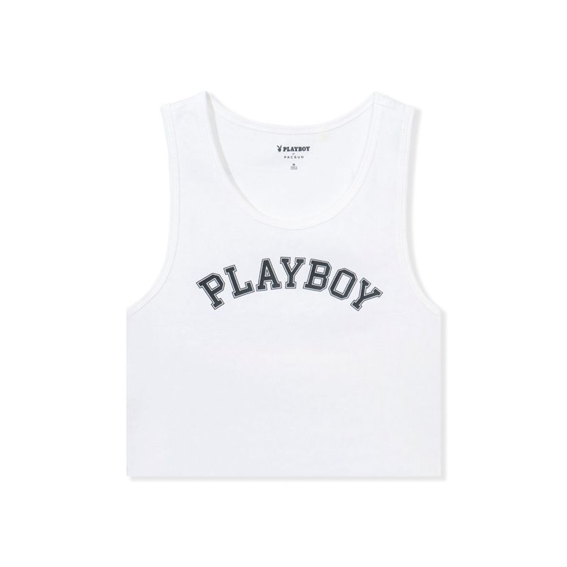 Playboy Ribbed Women's Tank Purple | 978310PBQ