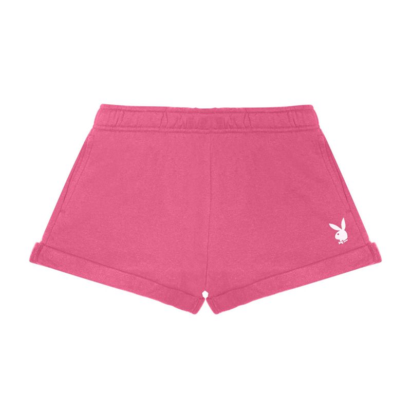 Playboy Rolled Sweat Women\'s Shorts Pink | 945826VZI