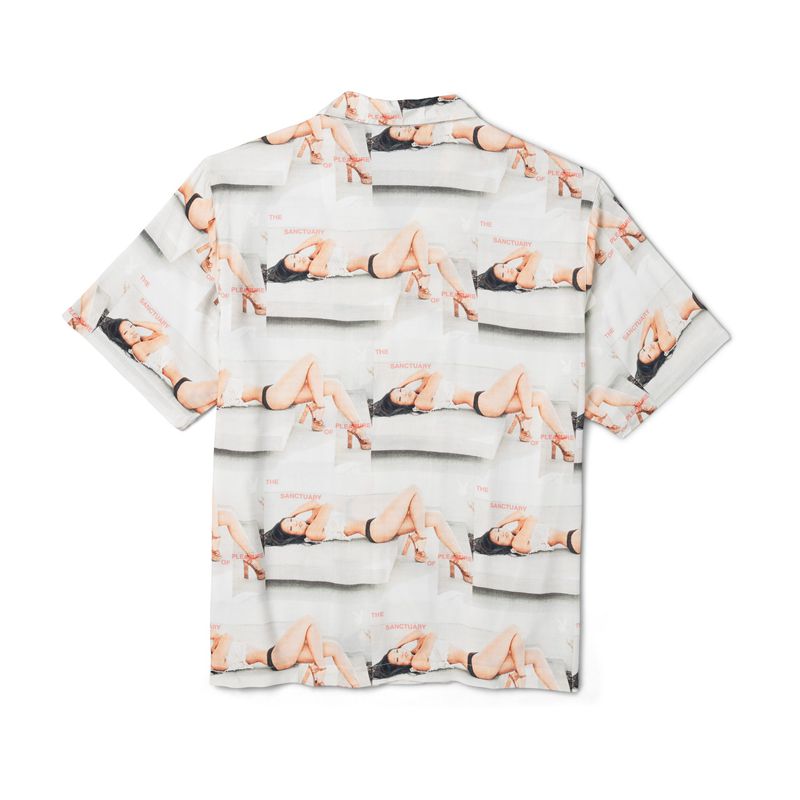 Playboy Sanctuary Camp Men's Shirts White | 817593CJA