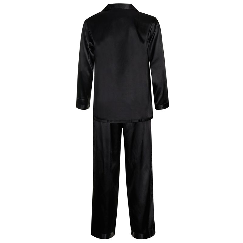 Playboy Satin Lounge Pajama Set Men's Loungewear Black | 926574AQE