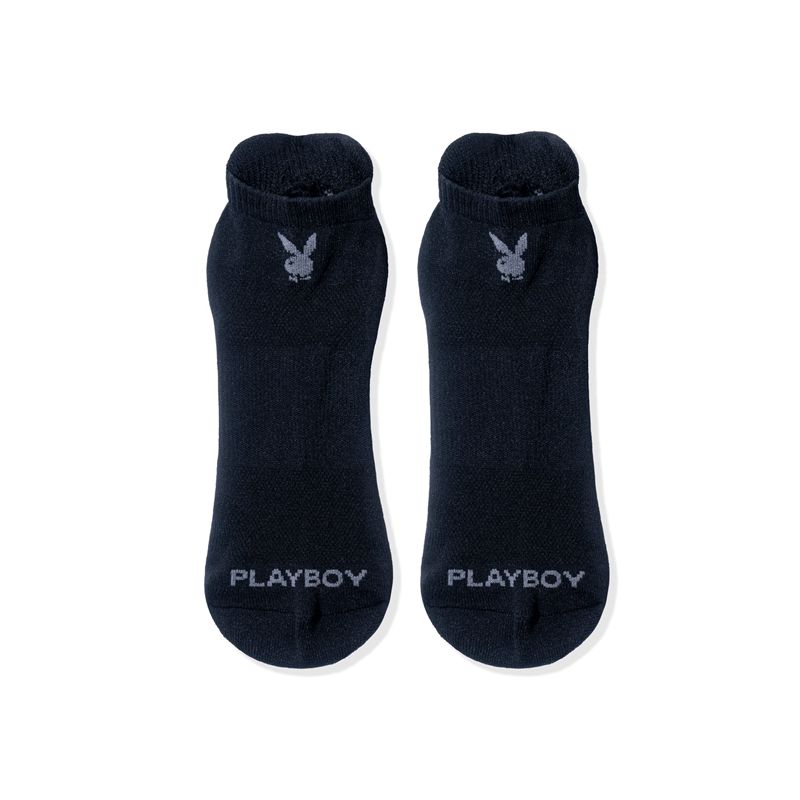 Playboy Short Rabbit Head Athletic Men's Socks Black | 175830XNQ