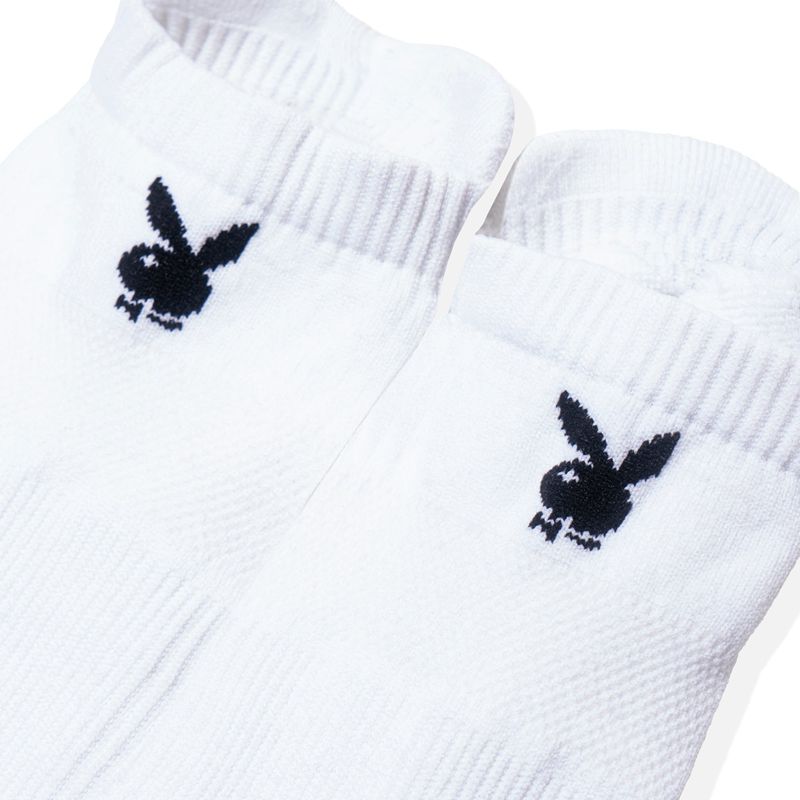 Playboy Short Rabbit Head Athletic Men's Socks Black | 175830XNQ