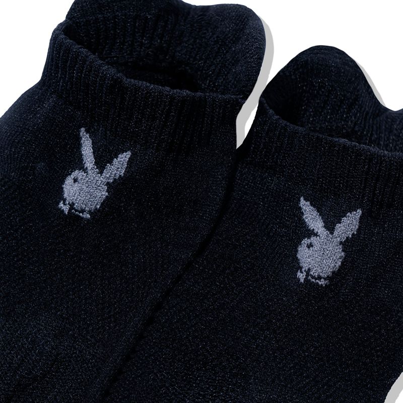 Playboy Short Rabbit Head Athletic Men's Socks Black | 175830XNQ