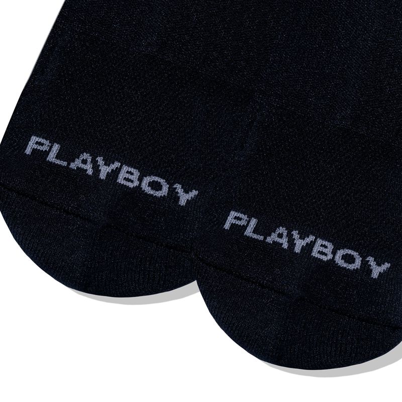 Playboy Short Rabbit Head Athletic Men's Socks Black | 175830XNQ