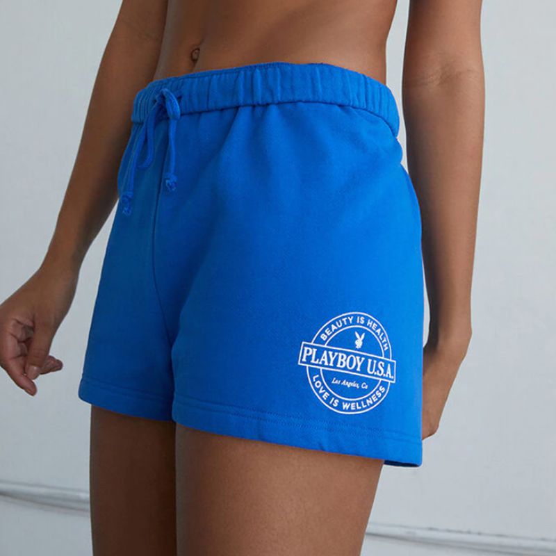 Playboy Slim Sweats Women's Shorts Blue | 328514XYH