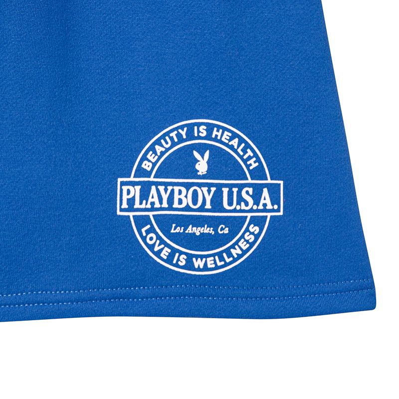 Playboy Slim Sweats Women's Shorts Blue | 328514XYH