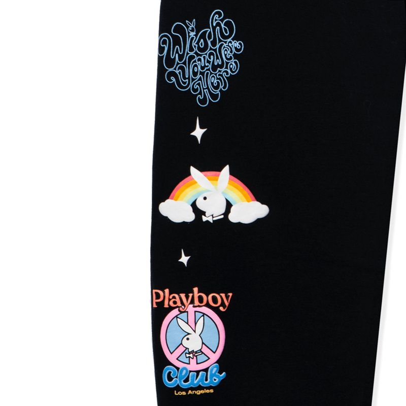 Playboy Smile Club Sweats Women's Pants Black | 029581JSV