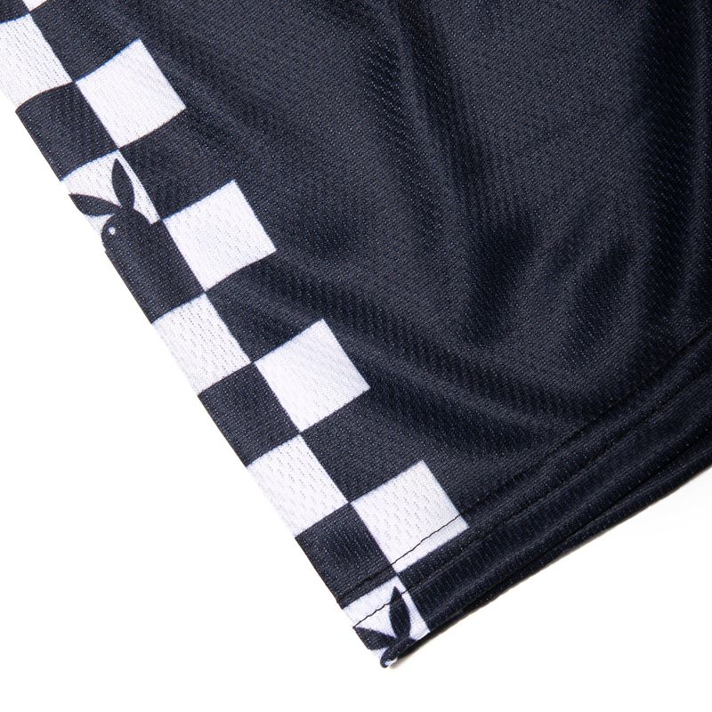 Playboy Speed Racer Mesh Men's Shorts Black / White | 328940MBN