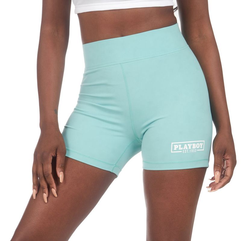 Playboy Sport Bike Women\'s Shorts Green | 928371FUE