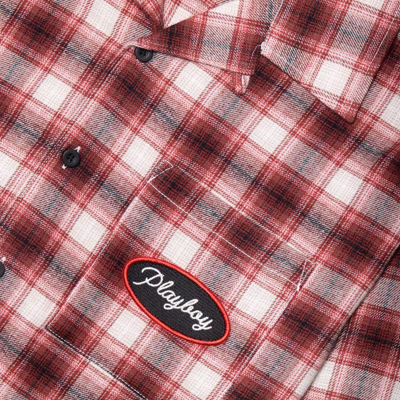 Playboy State Line Flannel Men's Shirts Red | 684723ESP