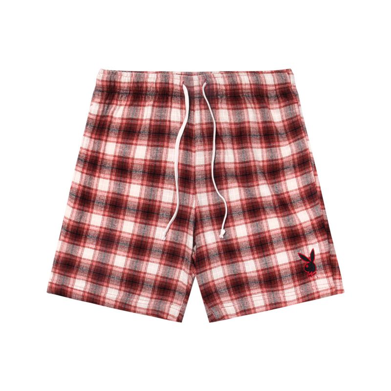 Playboy State Line Flannel Men's Shorts Red | 641078QBU