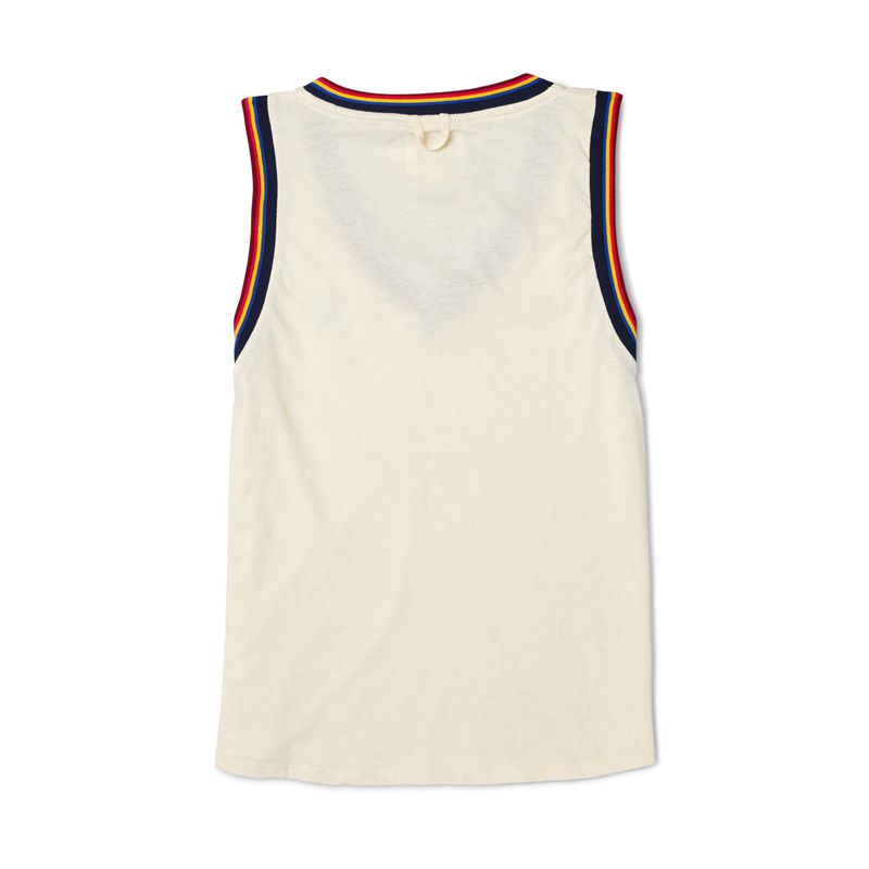 Playboy Striped V-Neck Women's Tank White | 156093UIR