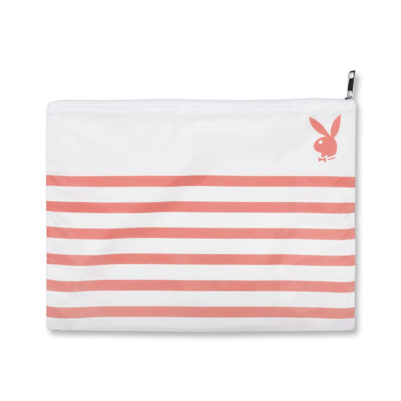 Playboy Striped Waterproof Beach Pouch Women\'s Swimwear Yellow | 740938NFE