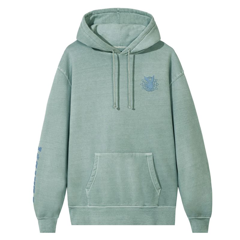 Playboy Sun Washed Plby Men's Hoodie Green | 942305EIF