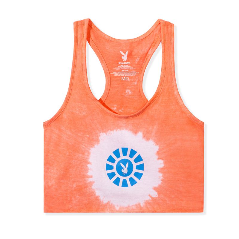 Playboy Sunburst Graphic Women\'s Tank Orange | 378256QXW