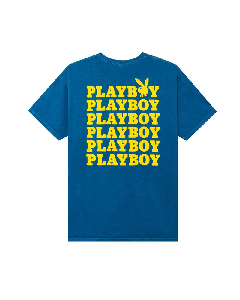 Playboy Sunglasses Men's Shirts Blue | 240598PAS