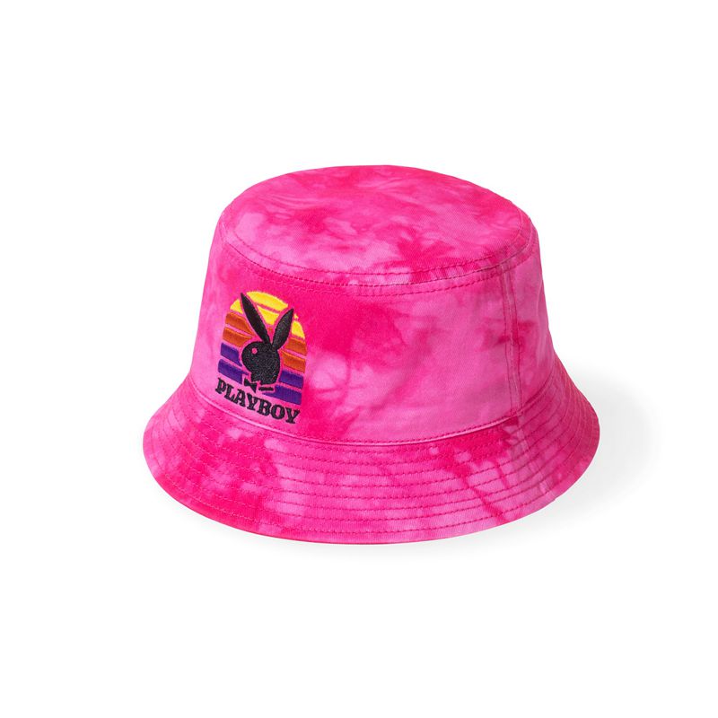 Playboy Sunset Tie Dye Bucket Men's Hats Purple | 217049FKP