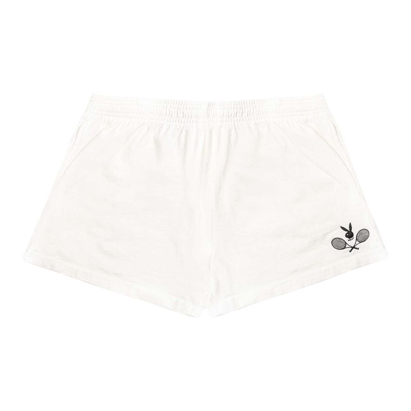 Playboy Tennis Club Men\'s Shorts White | 429516PSI