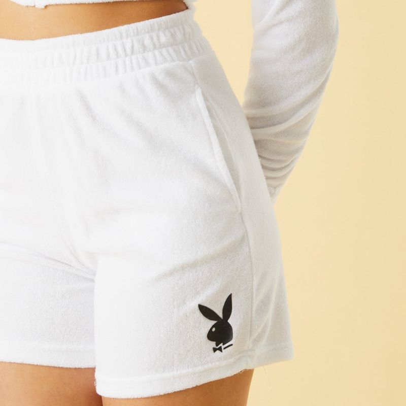 Playboy Terry Longline Women's Shorts Brown | 367485EPV