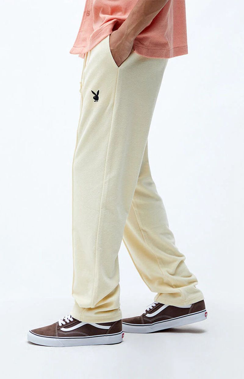 Playboy Terry Sweatpant Men\'s Sweatpants White | 039485MAI