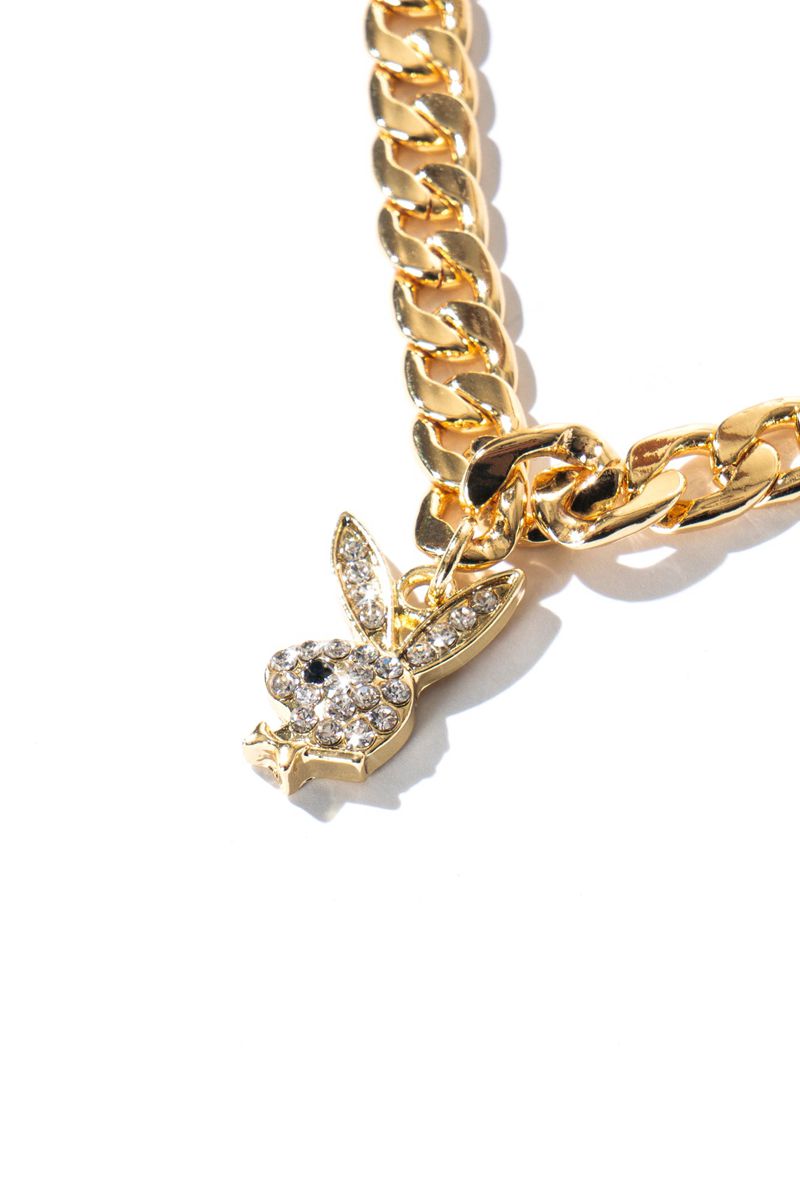 Playboy The Rabbit Head Chain By Dalmata Men's Jewelry Gold | 261384KVT