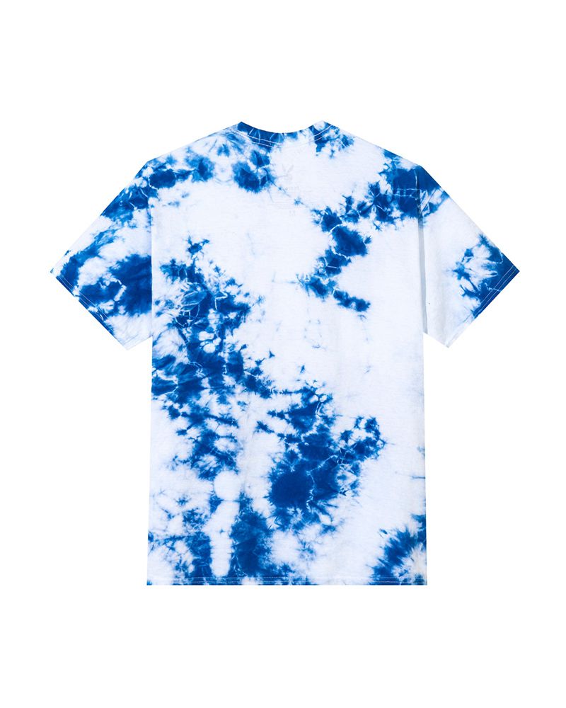 Playboy Tie-Dye Au Naturel Women's T Shirts White / Blue | 810256CUW